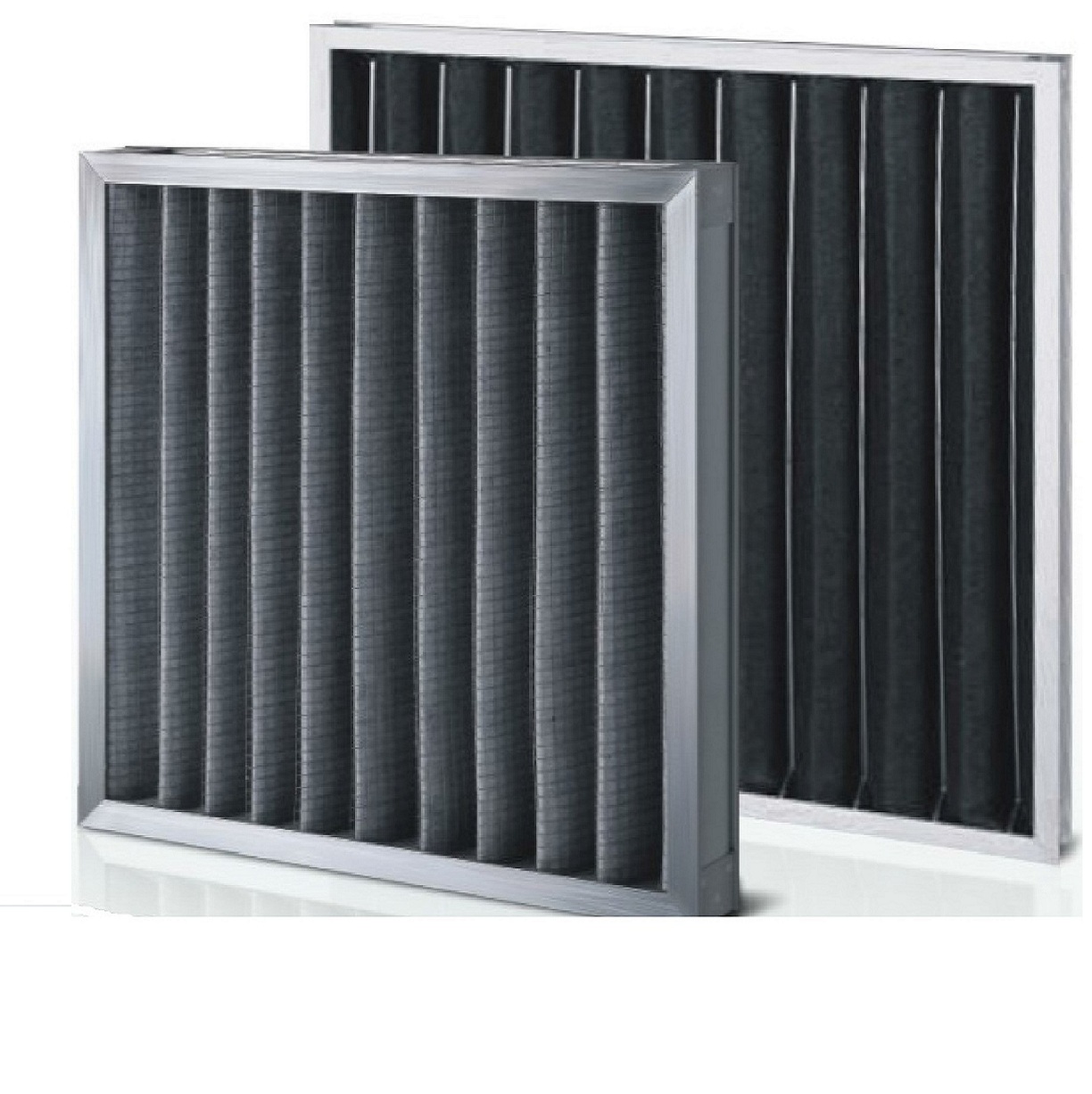 Carbon filter with metal frame